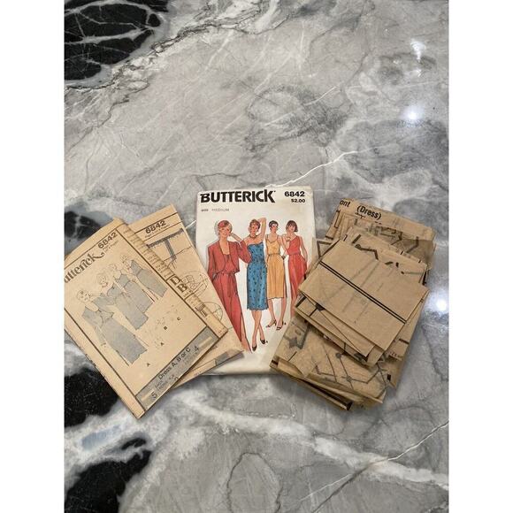 Butterick Vintage Cut Misses Jacket Dress and Belt Size Medium Pattern No 6842 - Picture 6 of 9